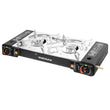 Portable Gas Stove Double Burner Adjustable Flame Camping Cooker Stove