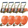 4x Ratchet Straps Tie Down 50mm x 6M 1.5 ton Heavy Duty Claw Lorry Lashing
