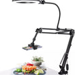 Overhead Phone Mount with Ring Light Flexible Arm Tripod