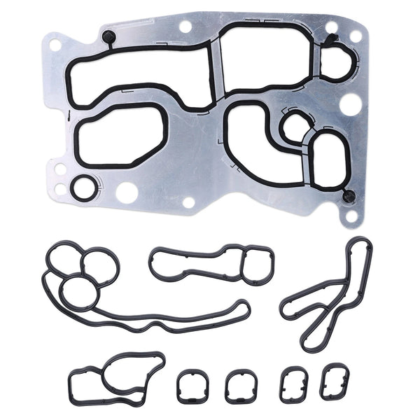 Oil Filter Housing Cooler Gasket Set For BMW N47 N57 F10 F01 F07
