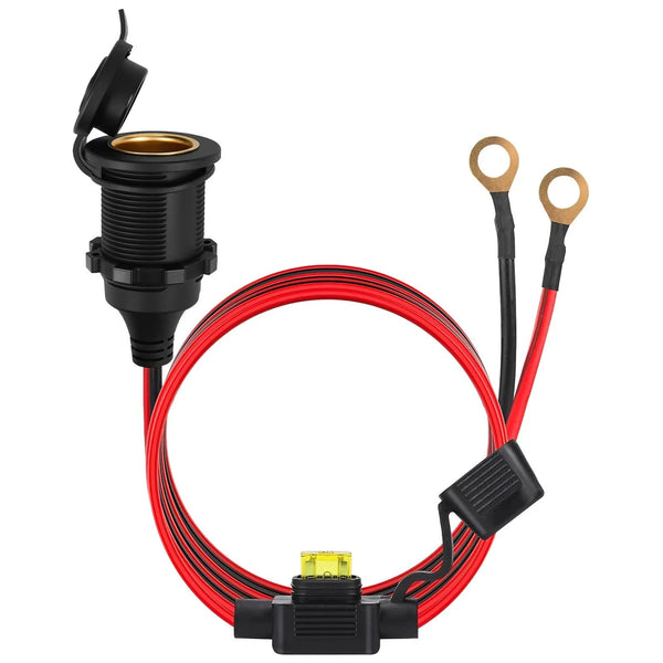 12V/24V Car Cigarette Lighter Socket – High Power Waterproof Fixed Outlet