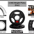 Weight Plates Set Pair Cast Iron 2" inch Hole Disc Dumbbell Olympic Barbell