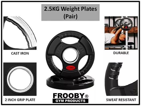Weight Plates Set Pair Cast Iron 2" inch Hole Disc Dumbbell Olympic Barbell