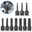 10pc 1/2” Drive Spline Bit Socket Set M5 - M19, Multi-Tooth Socket Bit Set