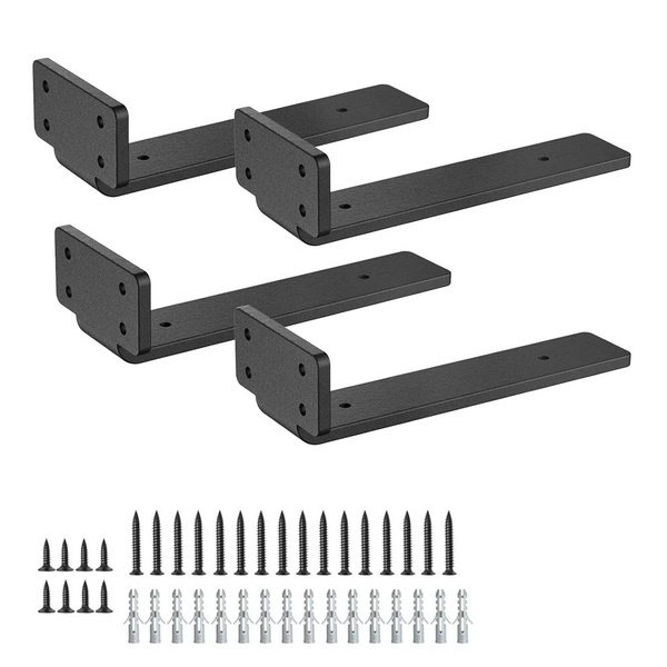 6x Floating Shelf Brackets 35CM Heavy Duty Metal for Support Wall Hanging