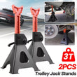 2X 3Ton Trolley Axle Stand Floor Jack Car Ratchet Heavy Duty Pair Of Stands New