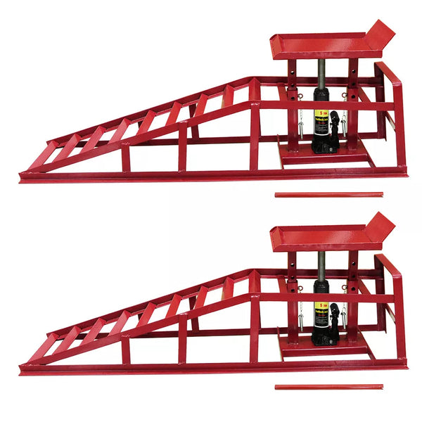 Hydraulic Car Ramps 2x Heavy Duty 2 Ton Garage Van Bottle Lift Jack Ramp