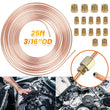 25ft Copper Nickel Brake Pipe Hose Line Tube Roll 3/16'' Fittings Tubing Kit