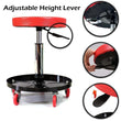 Creeper Stool Seat Pneumatic Mechanic Round Car Bike Workshop Garage - Red/Black