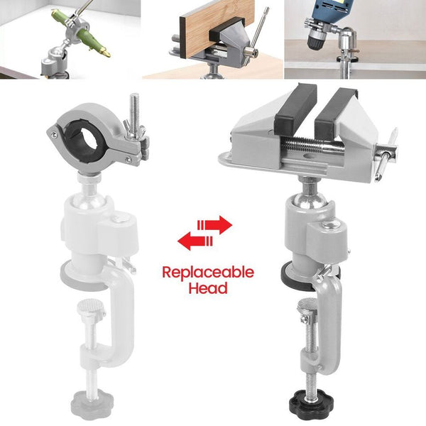 360° Rotate Electric Drill Holder Bracket Dremel Grinder Stand Bench Clamp Vise