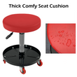 Creeper Stool Seat Pneumatic Mechanic Round Car Bike Workshop Garage - Red/Black