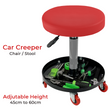 Creeper Stool Seat Pneumatic Mechanic Round Car Bike Workshop Garage - Red/Black