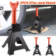 2X 3Ton Trolley Axle Stand Floor Jack Car Ratchet Heavy Duty Pair Of Stands New