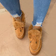 Women Bowknot Suede Faux Fur Moccasin Shoes Warm Lightweight Shoes