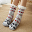 Women Print Fleece Thick Warm Anti-slip Floor Socks