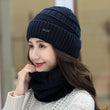 Women Fleece  Beanie Hat Scarf Set