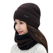 Women Fleece  Beanie Hat Scarf Set