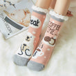 Women Print Fleece Thick Warm Anti-slip Floor Socks