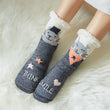 Women Print Fleece Thick Warm Anti-slip Floor Socks