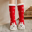 Women Print Fleece Thick Warm Anti-slip Floor Socks