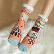 Women Print Fleece Thick Warm Anti-slip Floor Socks