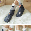 Women Print Fleece Thick Warm Anti-slip Floor Socks