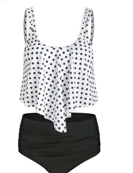 Women Top Ruffled High Waist Swimwear Two Pieces Bathing Suits Bikini Sets