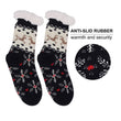 Women Print Fleece Thick Warm Anti-slip Floor Socks