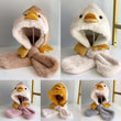 2in1 Cute Penguin Deer Design Fleece Scarf Hat