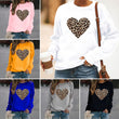 Women Leopard Heart Print Long Sleeves Tshirt