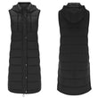 Womens Long Line Hooded Puffer Gilet Vest