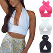Summer Fashion Front Hollow Halter Sleeveless Crop Top
