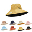 Women Embroidery Flower Wide Brim Hat