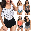 Women Top Ruffled High Waist Swimwear Two Pieces Bathing Suits Bikini Sets