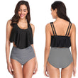 Women Top Ruffled High Waist Swimwear Two Pieces Bathing Suits Bikini Sets