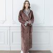 Women Men Elegant  Flannel Extra Long Thermal Bathrobe