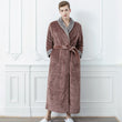 Women Men Elegant  Flannel Extra Long Thermal Bathrobe