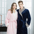 Women Men Elegant  Flannel Extra Long Thermal Bathrobe
