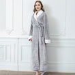Women Men Elegant  Flannel Extra Long Thermal Bathrobe