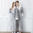 Women Men Elegant  Flannel Extra Long Thermal Bathrobe