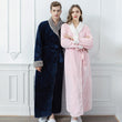 Women Men Elegant  Flannel Extra Long Thermal Bathrobe