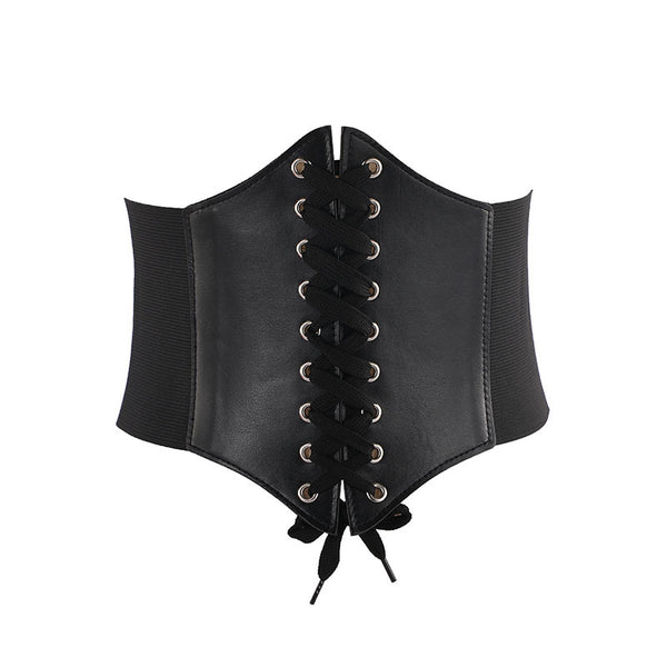 Women Solid Color Corset Lace-up Belt