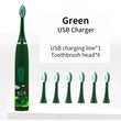 Children Cleaning Teeth Rechargeable Sonic Electric Toothbrush with 6 Toothbrush Heads