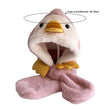 2in1 Cute Penguin Deer Design Fleece Scarf Hat