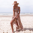 Women Off Shoulder Floral Print Summer Beach Maxi Dress