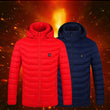 Men Heated Jackets Outdoor Coat USB Electric Battery Long Sleeves Heating Hooded Jackets