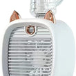 Portable Humidifier Fan Fox Design Rechargeable Battery USB Fan