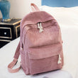 Girls Solid Color  Corduroy Backpack