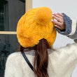 Women Knitted Fleece Pom Pom Beanie Hat