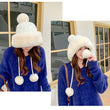 Women Knitted Fleece Pom Pom Beanie Hat
